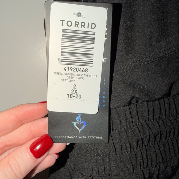 NWT Torrid Black Active Dress w/built in shorts - Picture 6 of 6